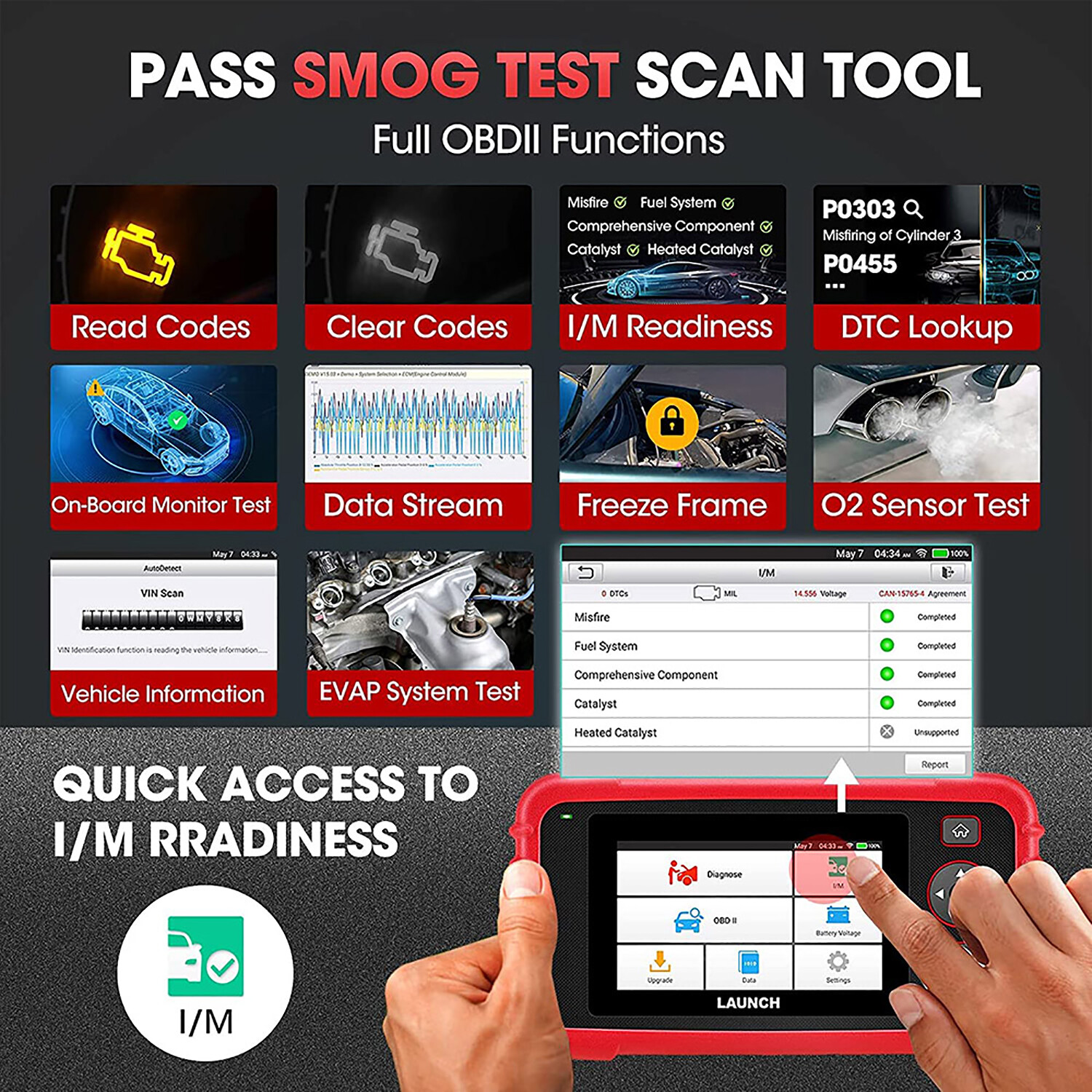 LAUNCH CRP123X Car OBD2 Scanner Code Reader Check Engine ABS SRS Diagnostic Tool