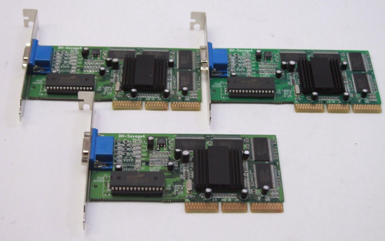 Lot Of 3 Vintage S3 DH-Savage4 16MB AGP Video Graphics Cards READ DESCRIPTION
