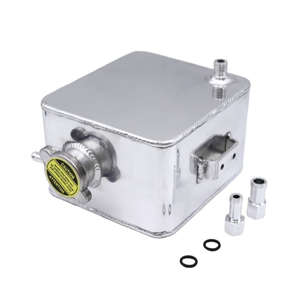 2.5L Engine Coolant Reservoir Tank Aluminum with 12mm and 16mm Fittings