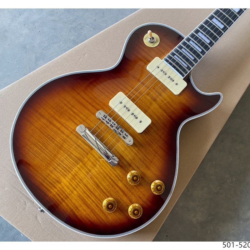 New LP Custom Tokyo Sunset P90s Guitar w Ebony fingerboard, Frets nibs, Nashvill