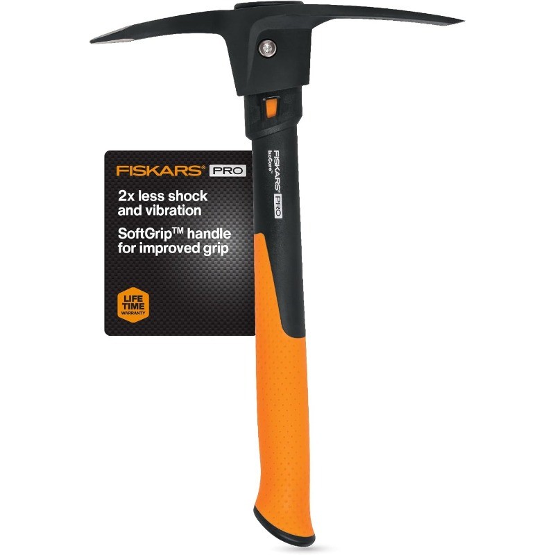Fiskars IsoCore Pickaxe Mattock w/ Anti-Shock Handle
