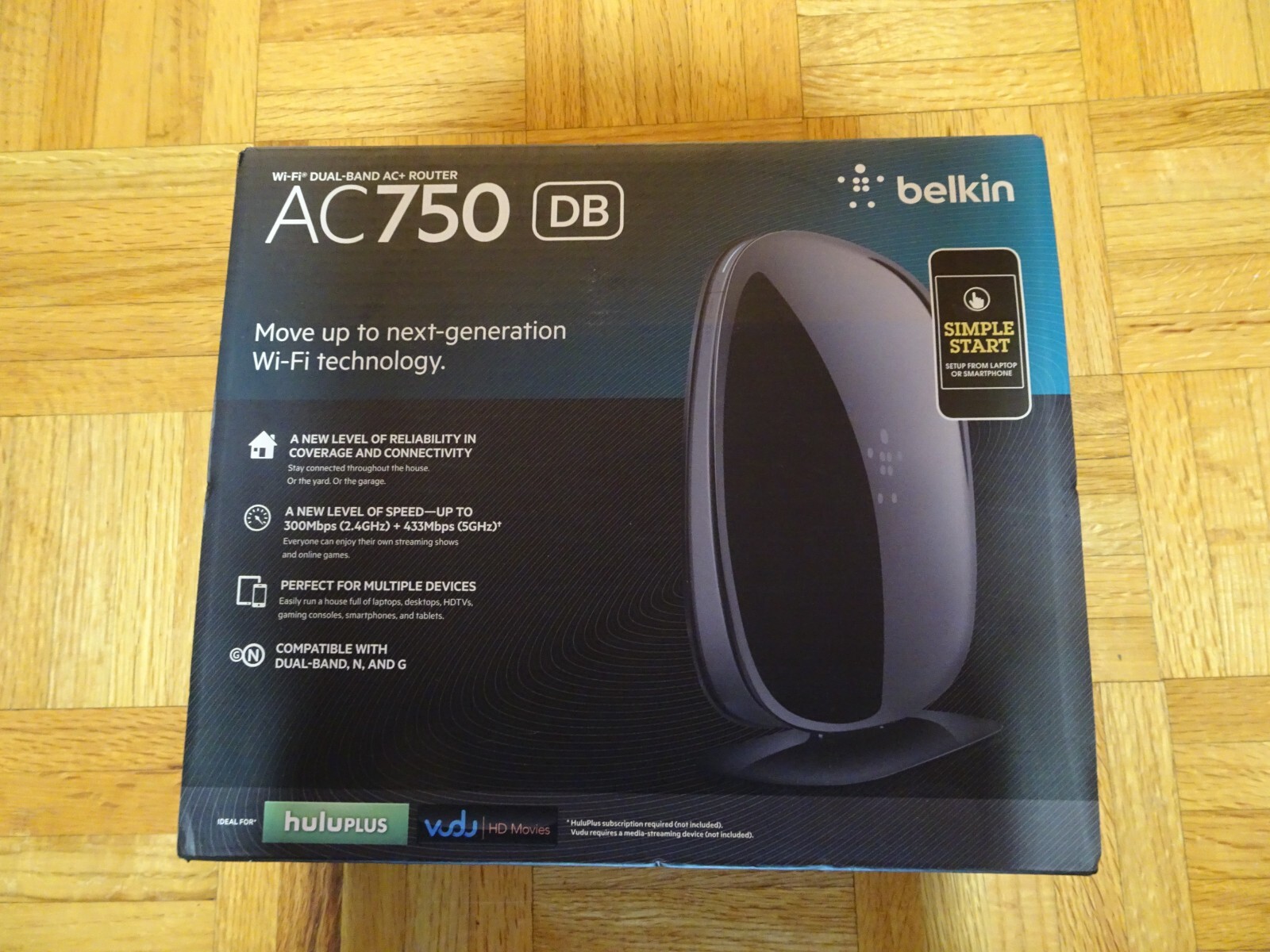 Belkin AC750 DB 433 Mbps 4-Port 10/100 Wireless AC Router (F9K1116)