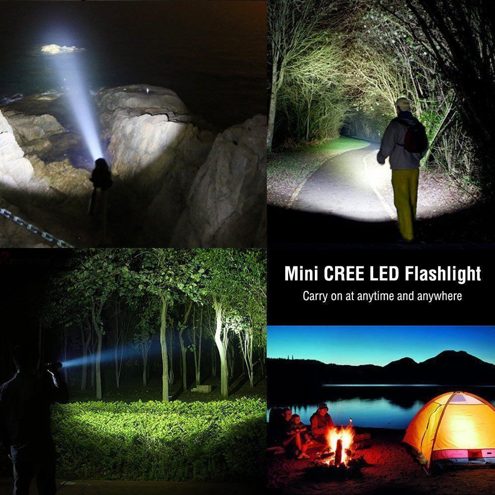 LED Flashlight Torch 1193 With Adjustable Focus Zoom + Battery