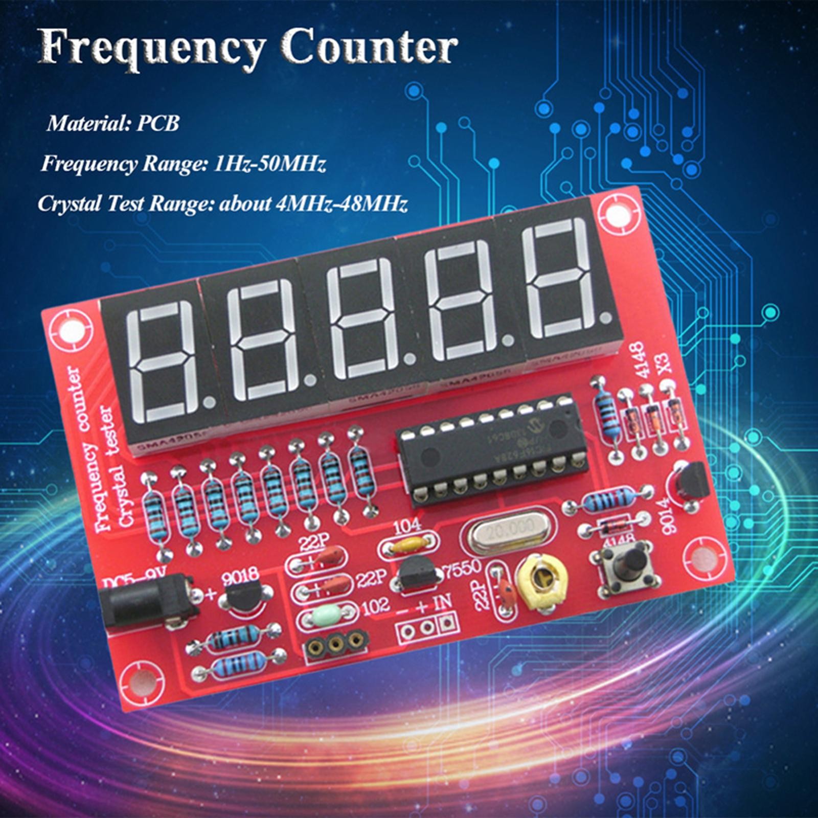 1Hz-50MHz Automatic Range Conversion Frequency Counter Tester Digital LED PCB