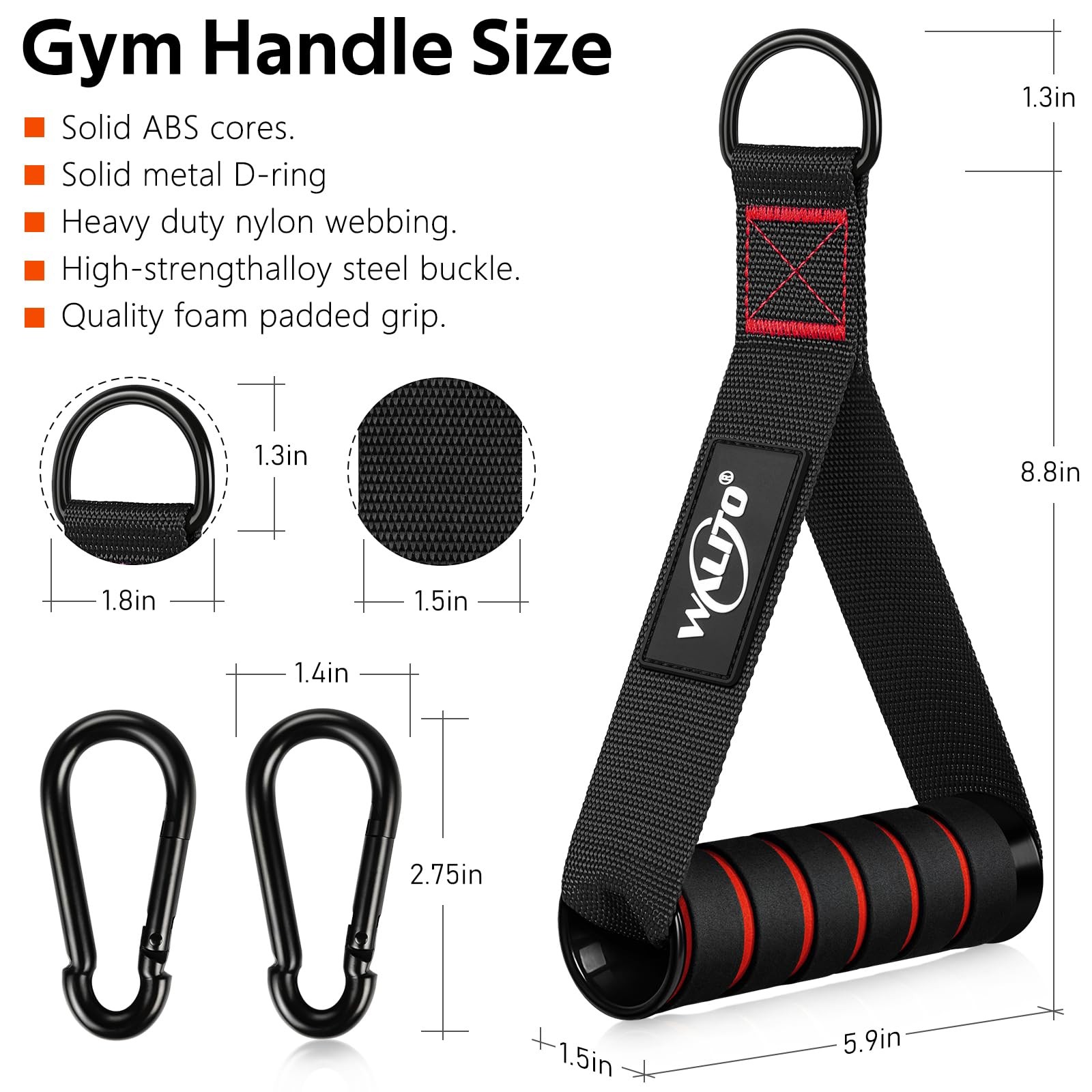 Exercise Handles, Replacement Cable Machine Attachments for Home Gym Equipment