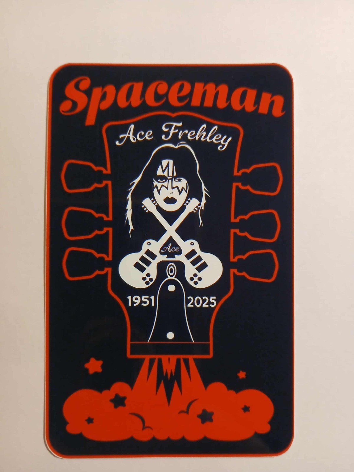 ACE FREHLEY SPACEMAN REMEMBERANCE VINYL  STICKER
