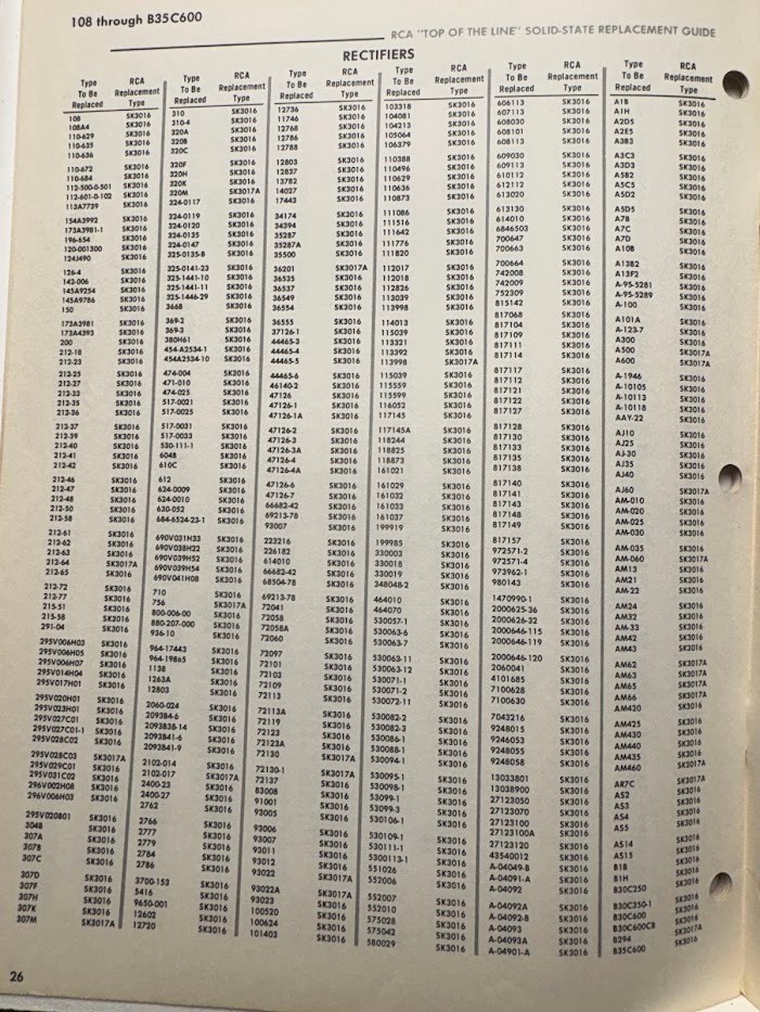 Vtg RCA Solid State Replacement Guide 1967 Catalog Transistors Rectifiers
