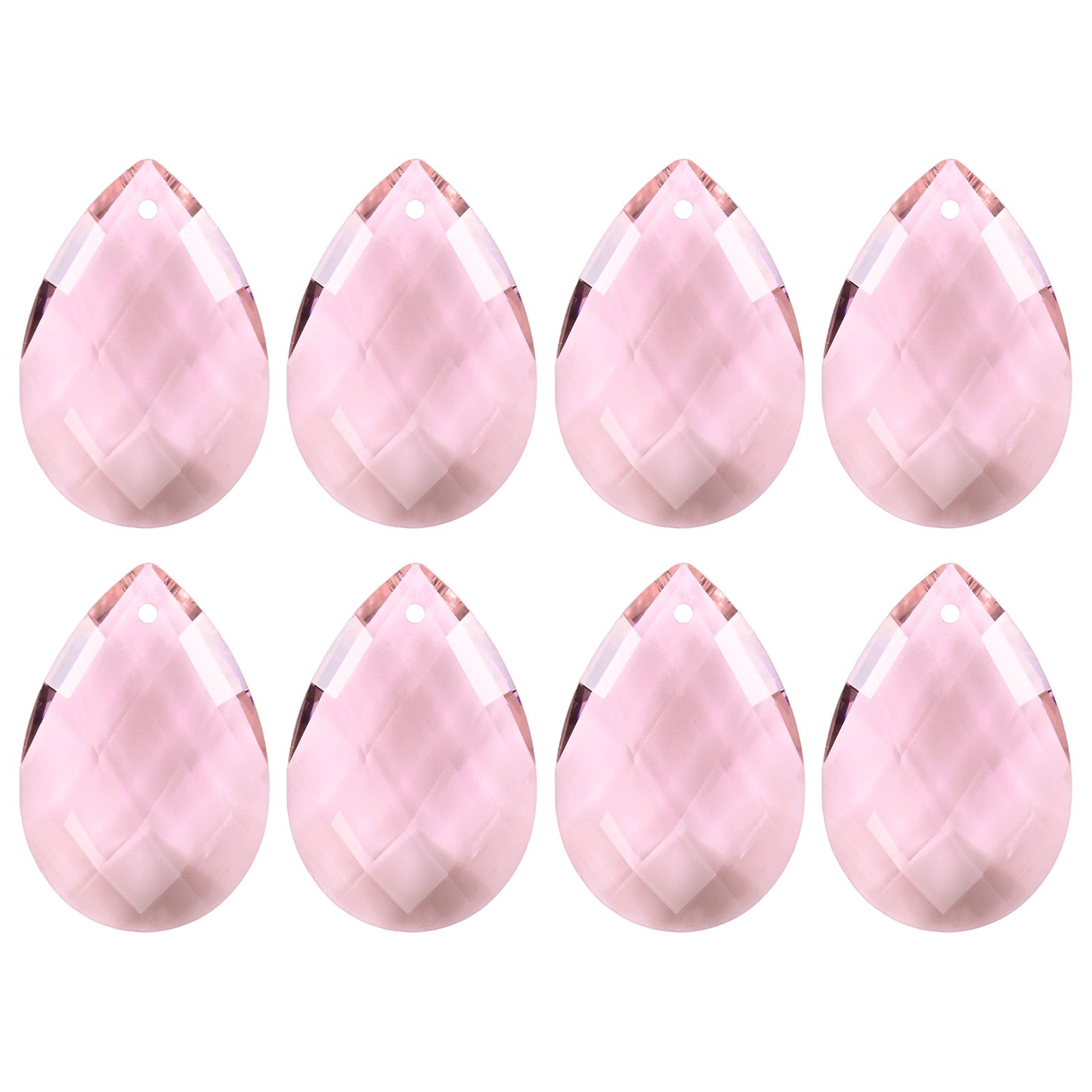 8PCS Crystal Grid Prisms, 38mm/1.5" Pendant Hanging [Pink]