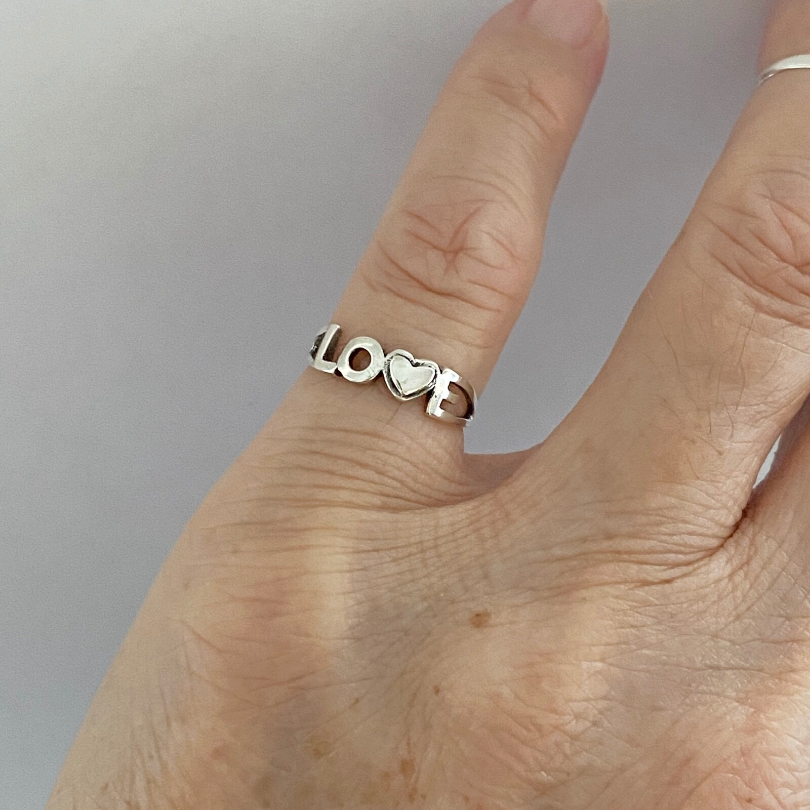 Sterling Silver Love Toe Ring, Silver Rings, Dainty Ring, Heart Ring