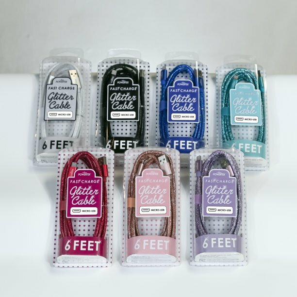 BRAND NEW Glitter Cable Fast Charging FOR MICRO USB  6 FEET