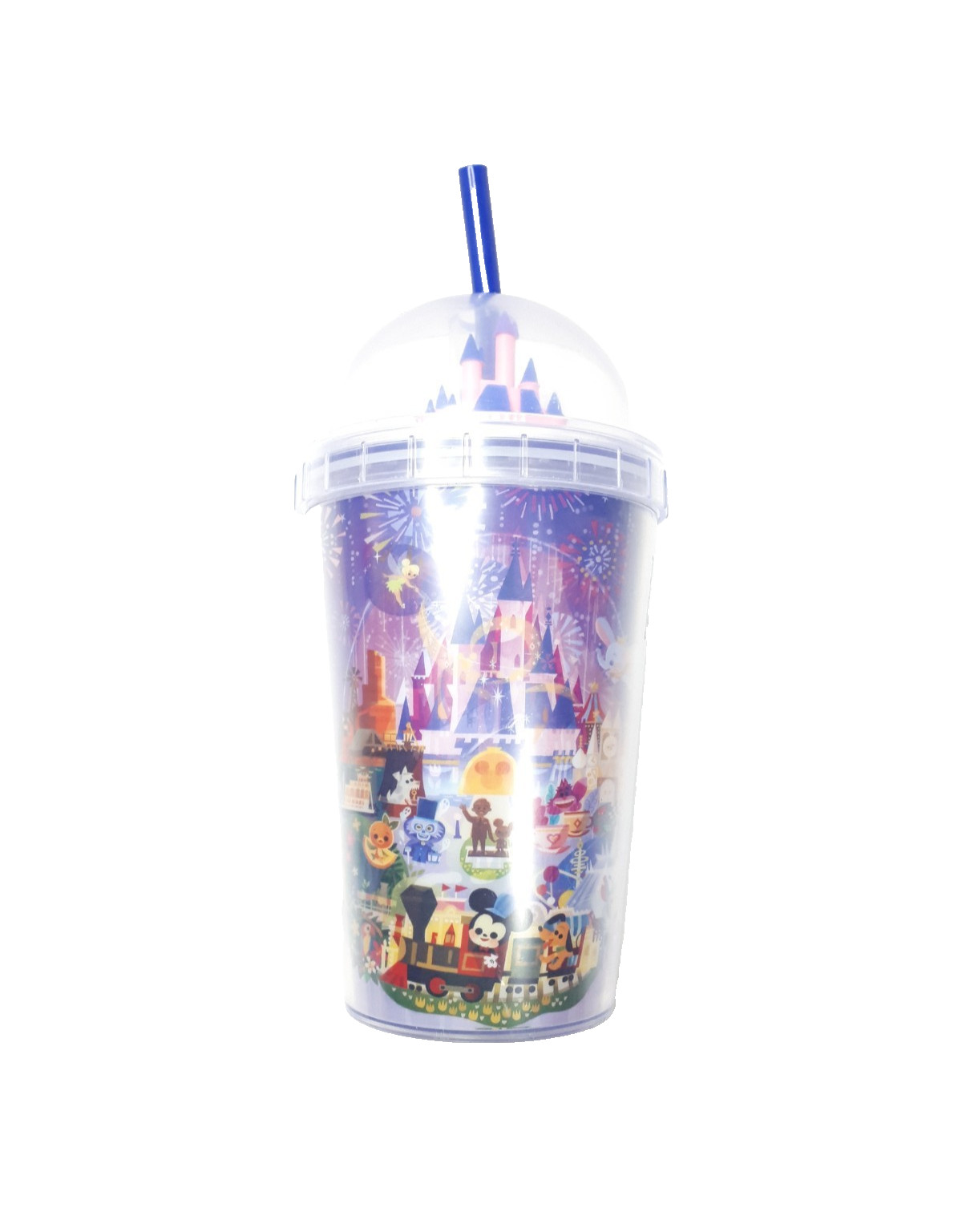 Disney Parks Fantasyland Castle Tumbler with Straw by Joey Chou - 14oz - Rare GC