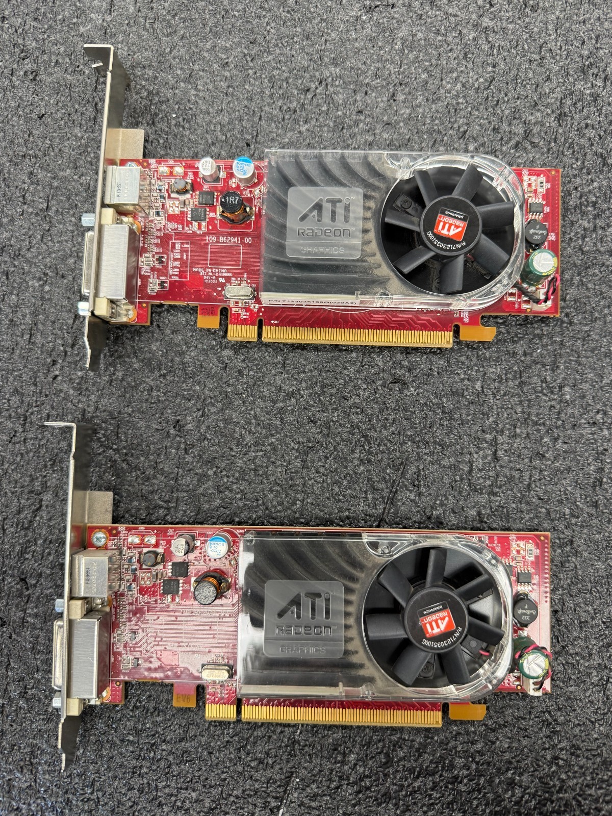 Lot of 2 ATI Radeon HD 3450 256MB PCIe DVI S-Video Cards 109-B62941