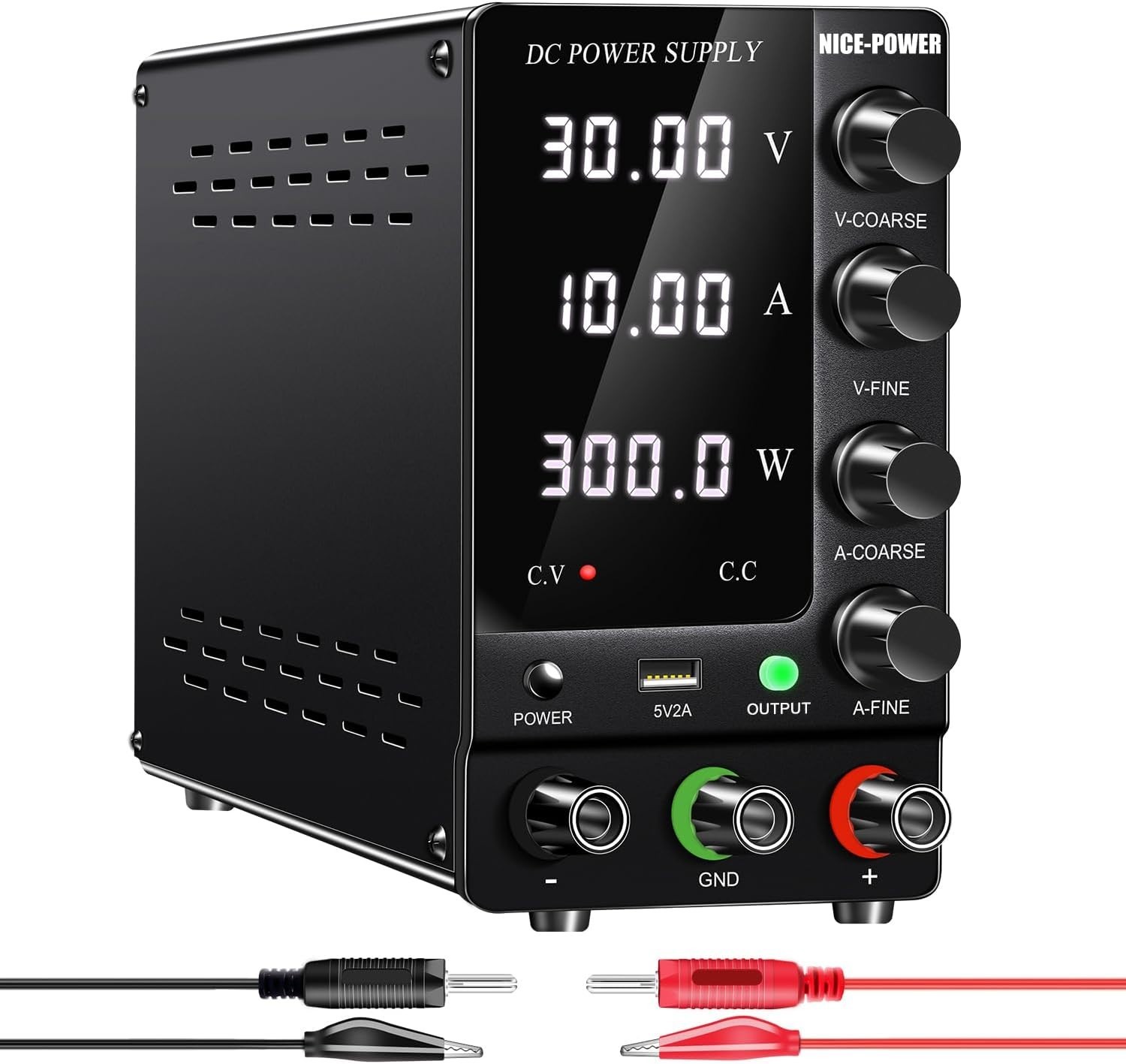 Adjustable DC Power Supply Variable 30V 10A Switching Regulated DC Bench Power