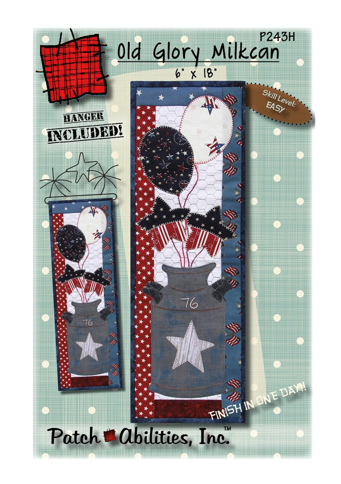 Patch Abilities Old Glory Milkcan Pattern with Hanger P243H