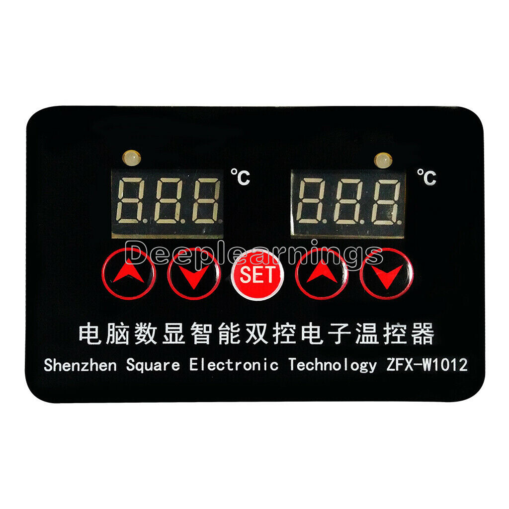 DC 12V Dual Digital Thermostat Temperature Controller Sensor Module NTC 10K NEW
