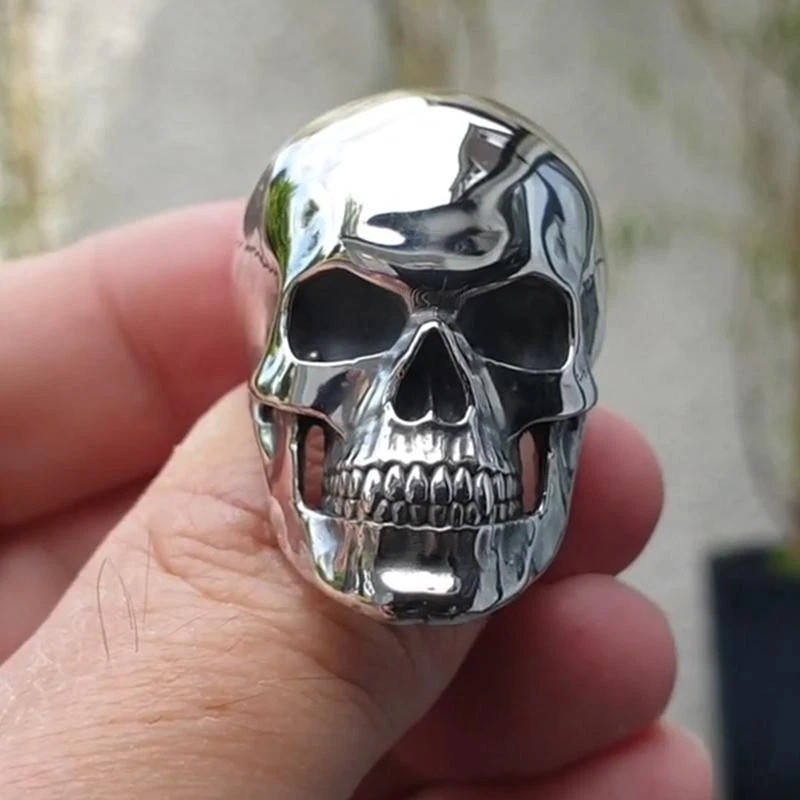 Men's Women's Skull Ring 925 Silver Goth Gothic Biker Punk 6 7 8 9 10 11 12 13
