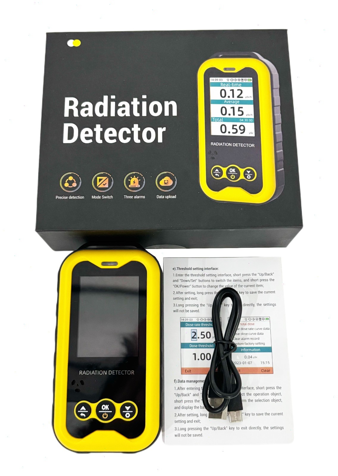 Digital Nuclear Radiation Detector with Detectable Species Beta Gamma and X-ray
