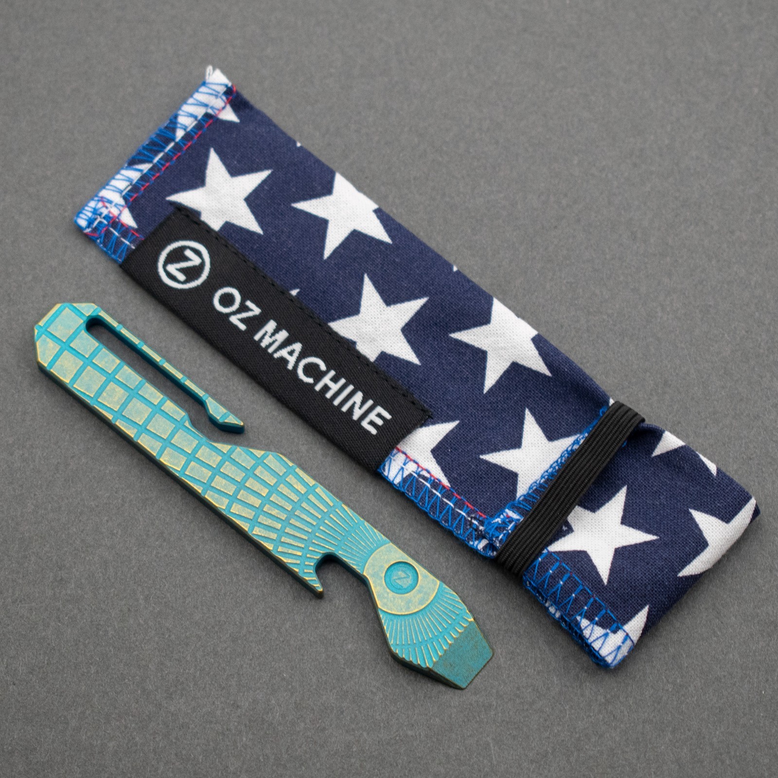 NEW! Oz Machine Co. Titanium Pry, Radial Frag/Golf Putter Milling, Teal/Gold