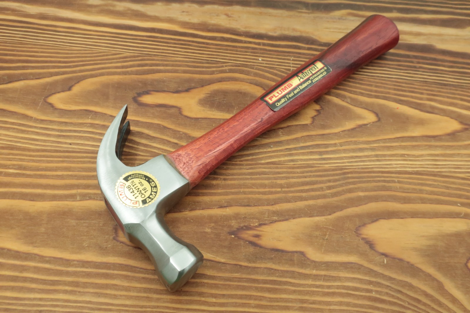 Plumb 11436 Autograf Hammer 16oz Permabond Octogonal Red Handle NOS