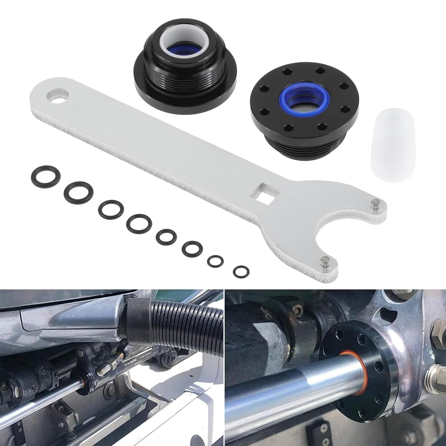 Hydraulic Steering Cylinder Seal Kit with Pin Wrench HS5157 | Comaptible with Se