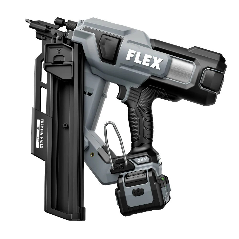 Flex 24V Brushless 21 Degree Framing Nailer Kit