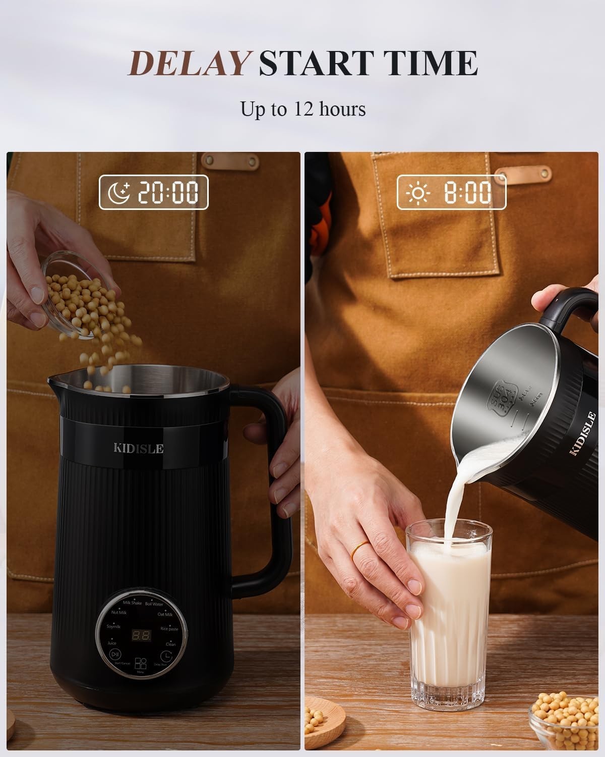 Programmable Soy Machine for Almond & Coconut Milk - Self-Cleaning & Compact