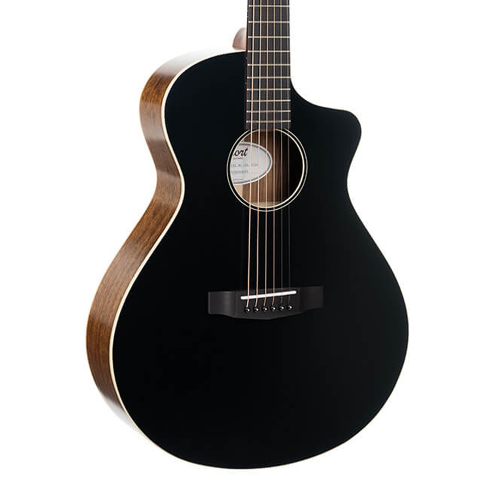 Cort Core-MC Ovangkol Acoustic-Electric Guitar - Black Top Semi Gloss - Open Box