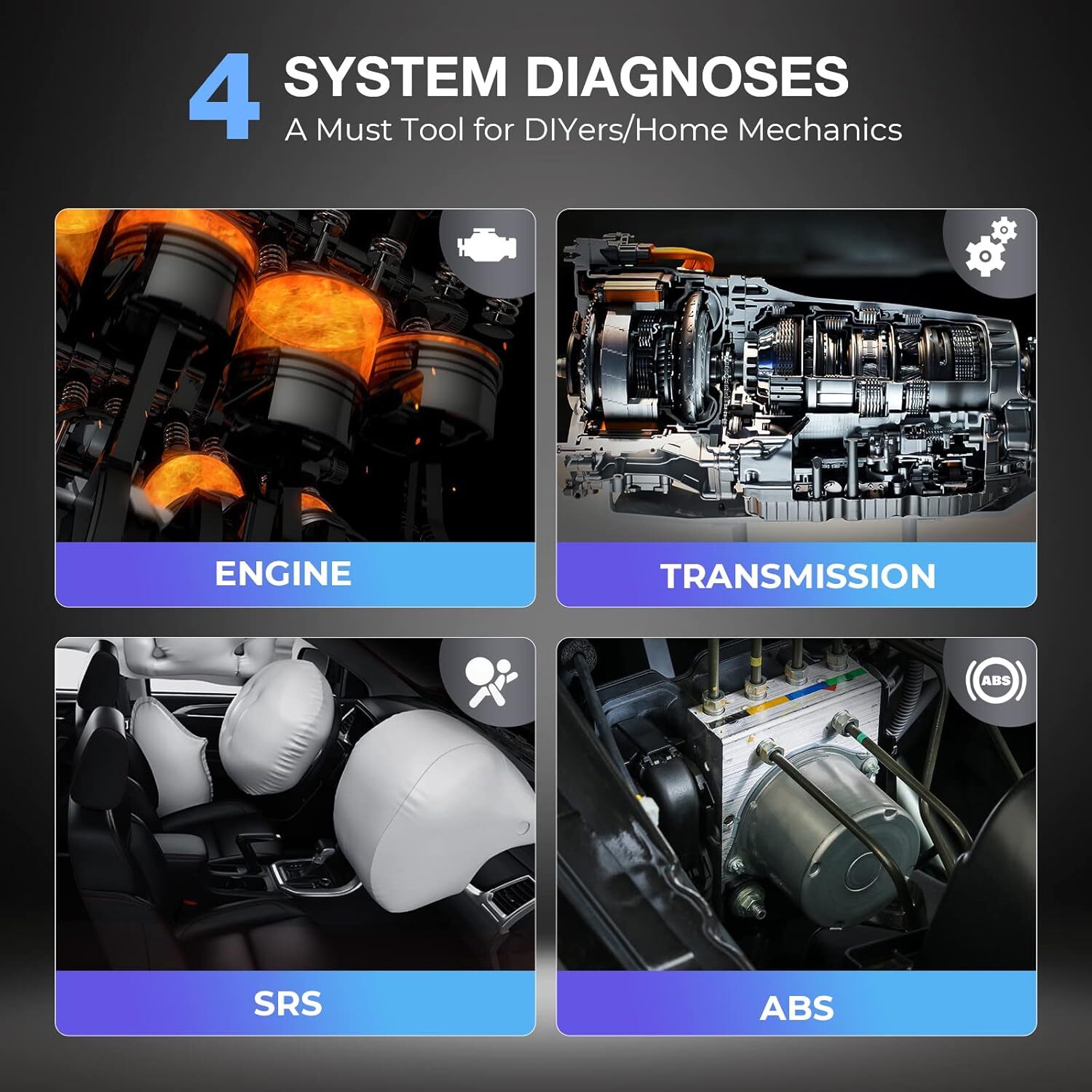 2026 Autel ML629 OBD2 Scanner ABS SRS Engine Transmission Auto VIN Code Reader
