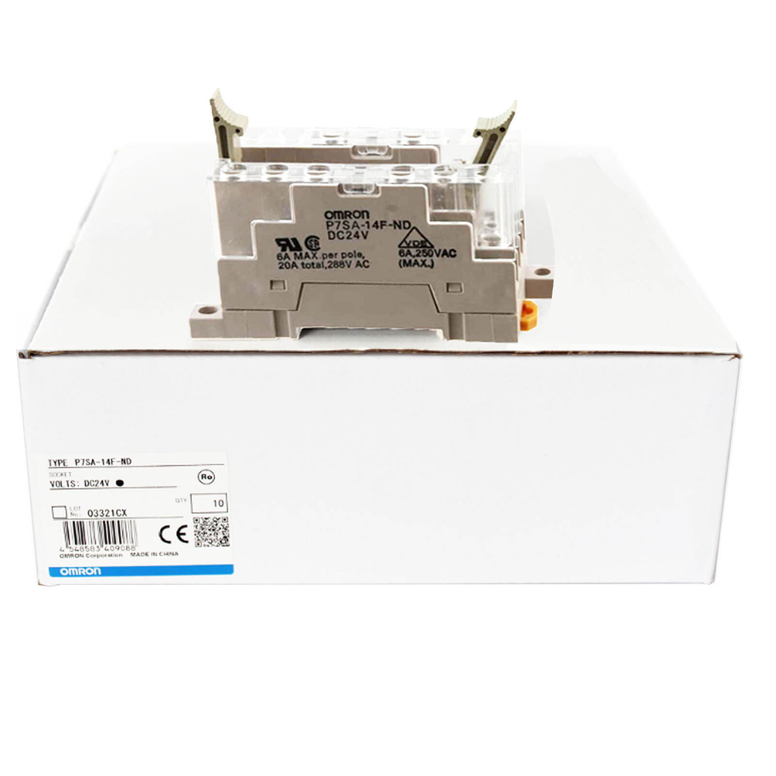 NEW Omron P7SA-14F-ND DC24 Relay Sockets 6P DIN Mount