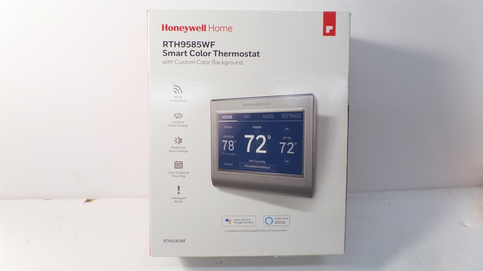 HONEYWELL HOME RTH9585WF WI-FI 7-DAY SMART THERMOSTAT TOUCHSCREEN COLOR DISPLAY