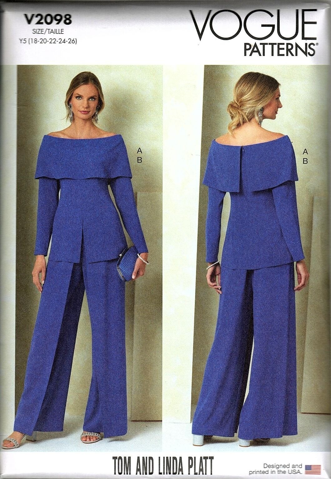 Vogue V2098 Misses 18 to 26 Tom and Linda Platt Top and Pant Uncut Sewing Patter