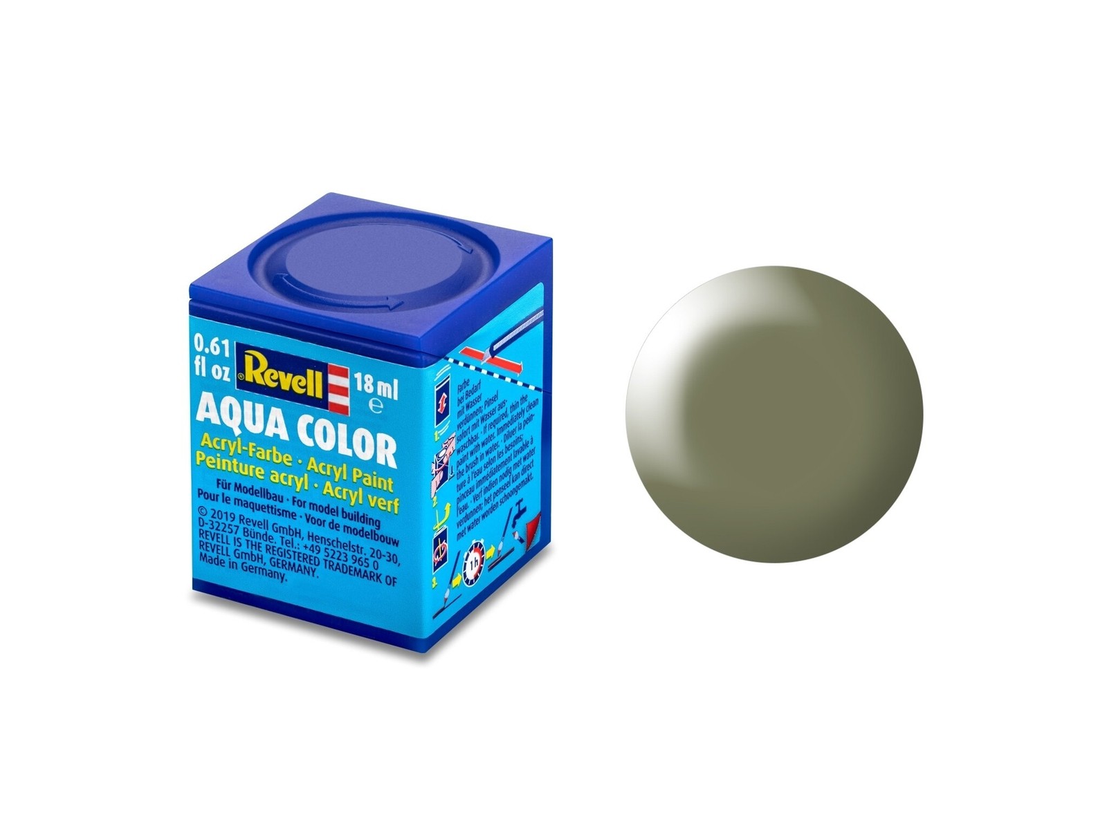 Revell - Aqua Color, Greyish Green, Silk, 18ml, 362