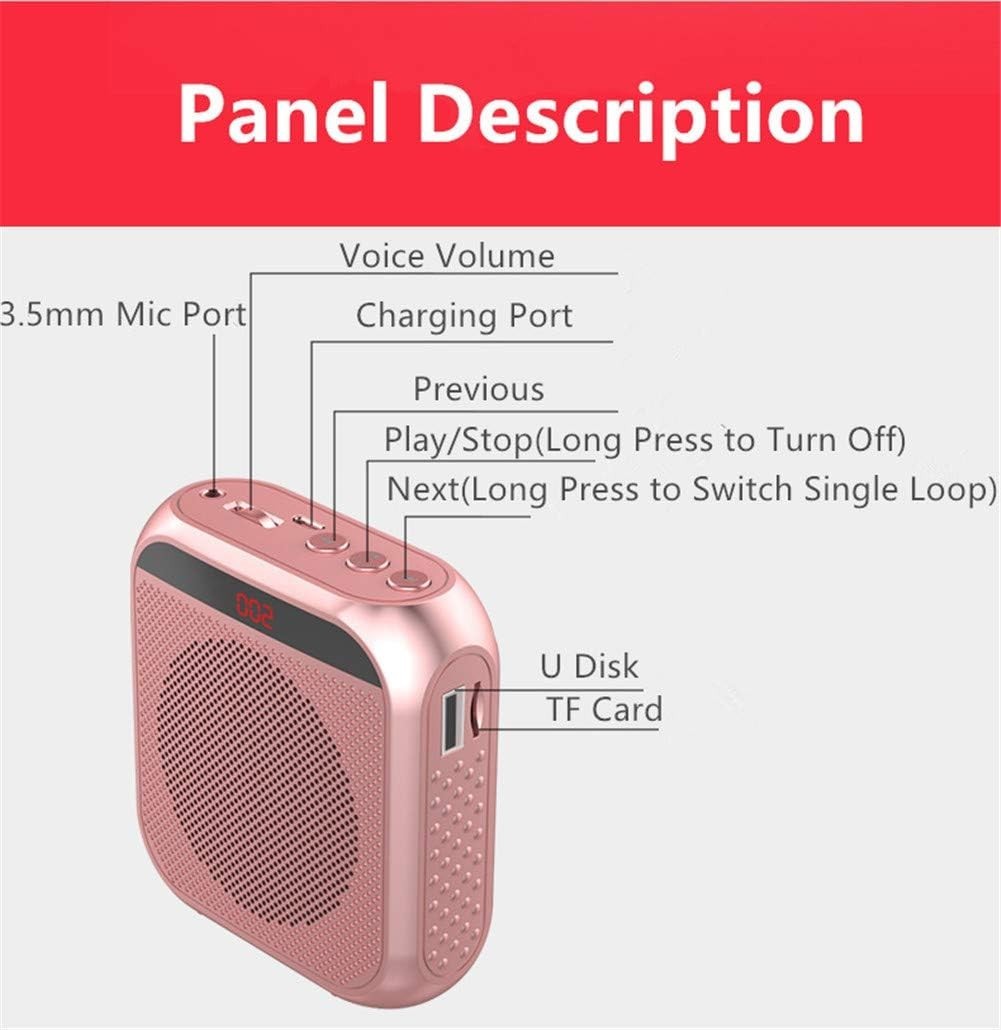 Portable Voice Amplifier with Wired Microphone Headset Rechargeable PA System...