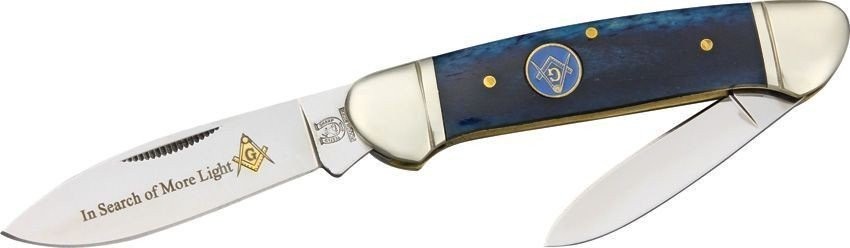 Rough Ryder Razor Trapper Tortoise Shell Folding Stainless Knife - KB203 MASONIC
