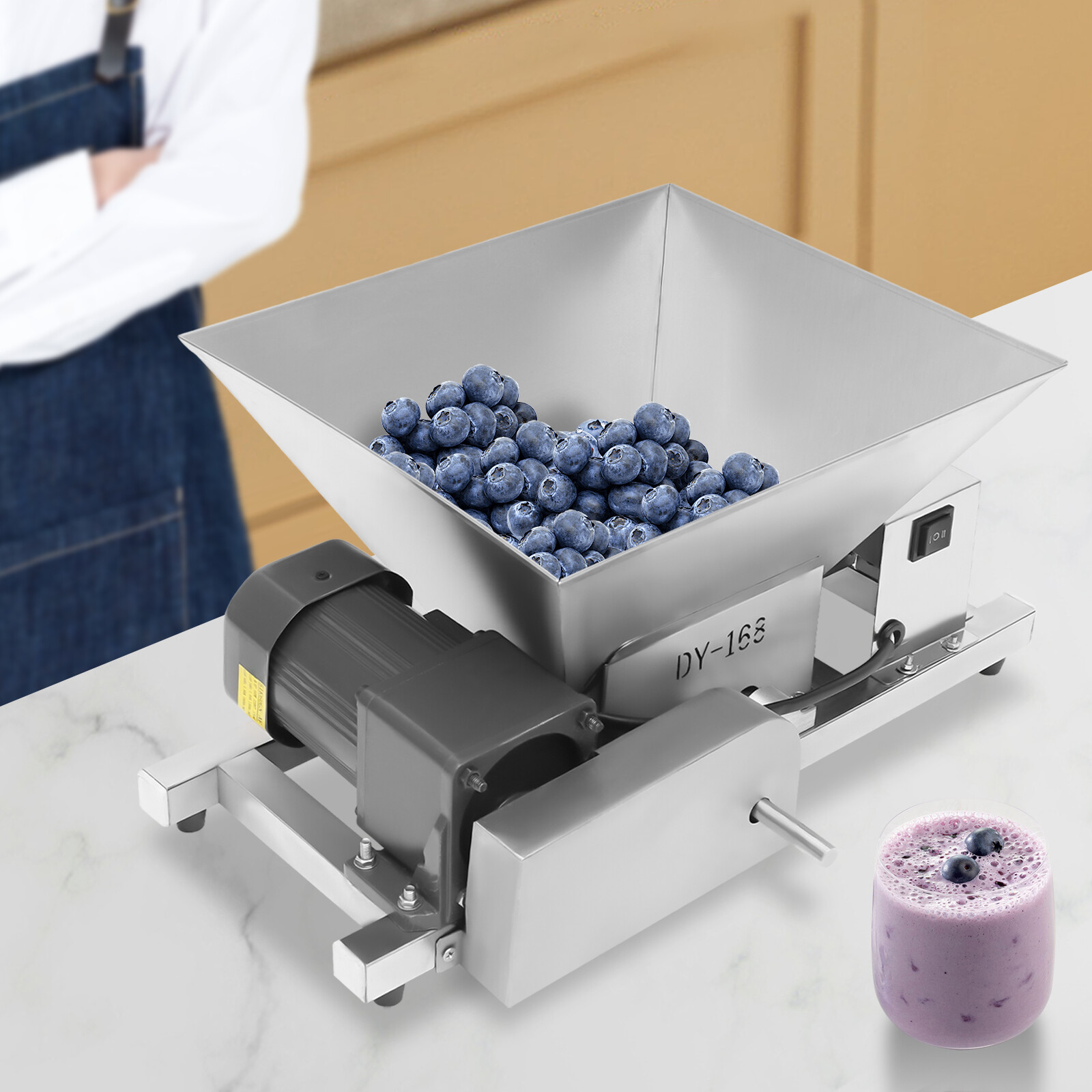 Brown Sugar Crushing Machine Fruit Grinder Electric Sugarcane Crusher w/ Non-sli