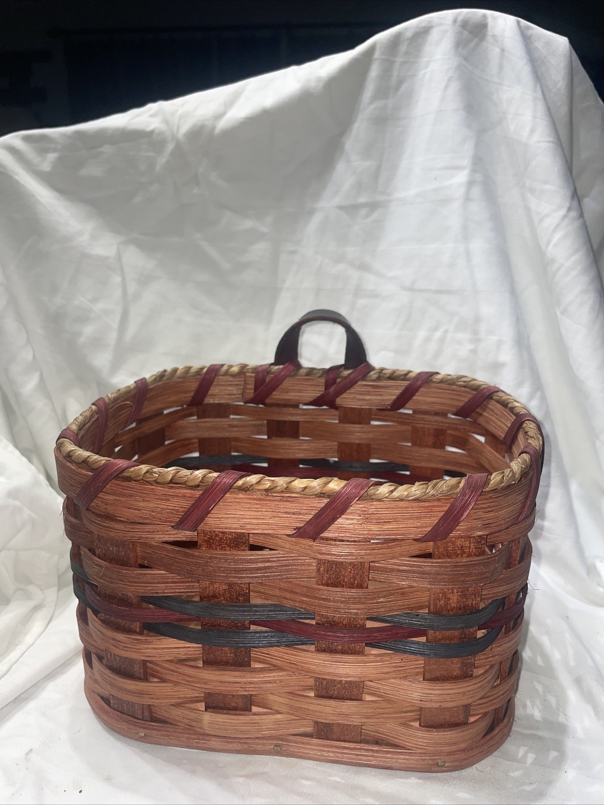 Woven  basket With Wooden Bottom