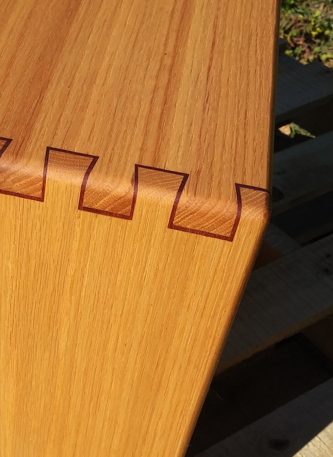 Handmade Oak Bench / Stool with Inlayed Dovetails