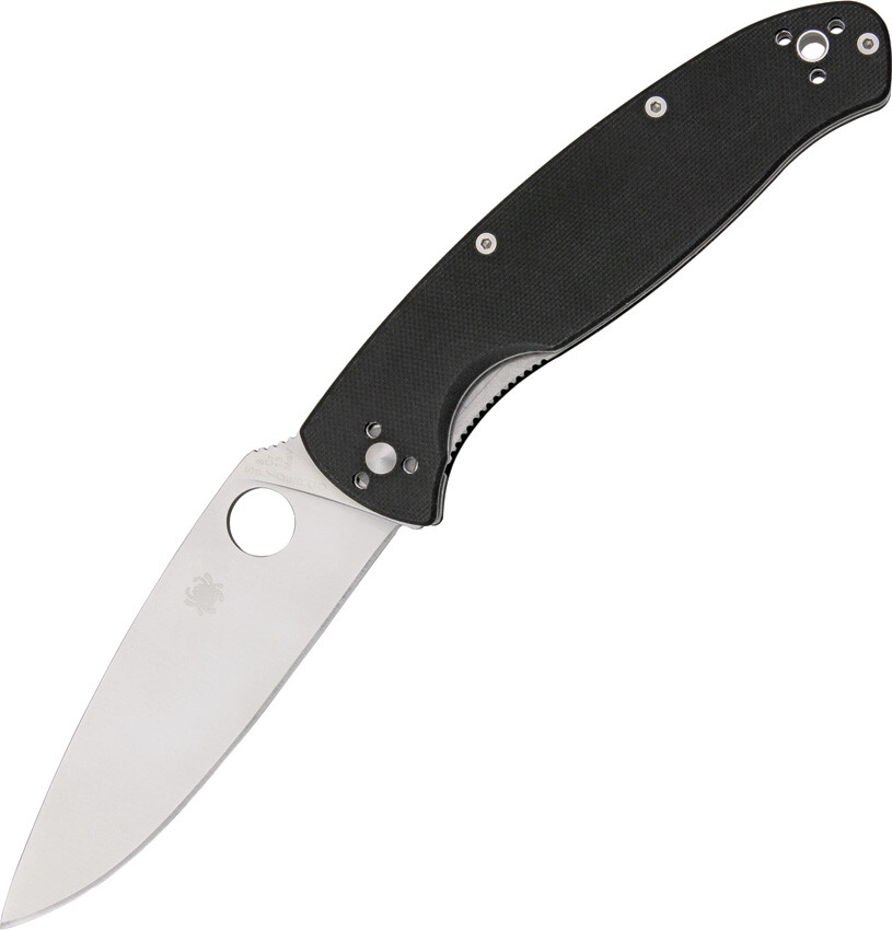 Spyderco Resilience LARGE Folding Knife 8Cr13MoV Plain Edge Black G10 142GP