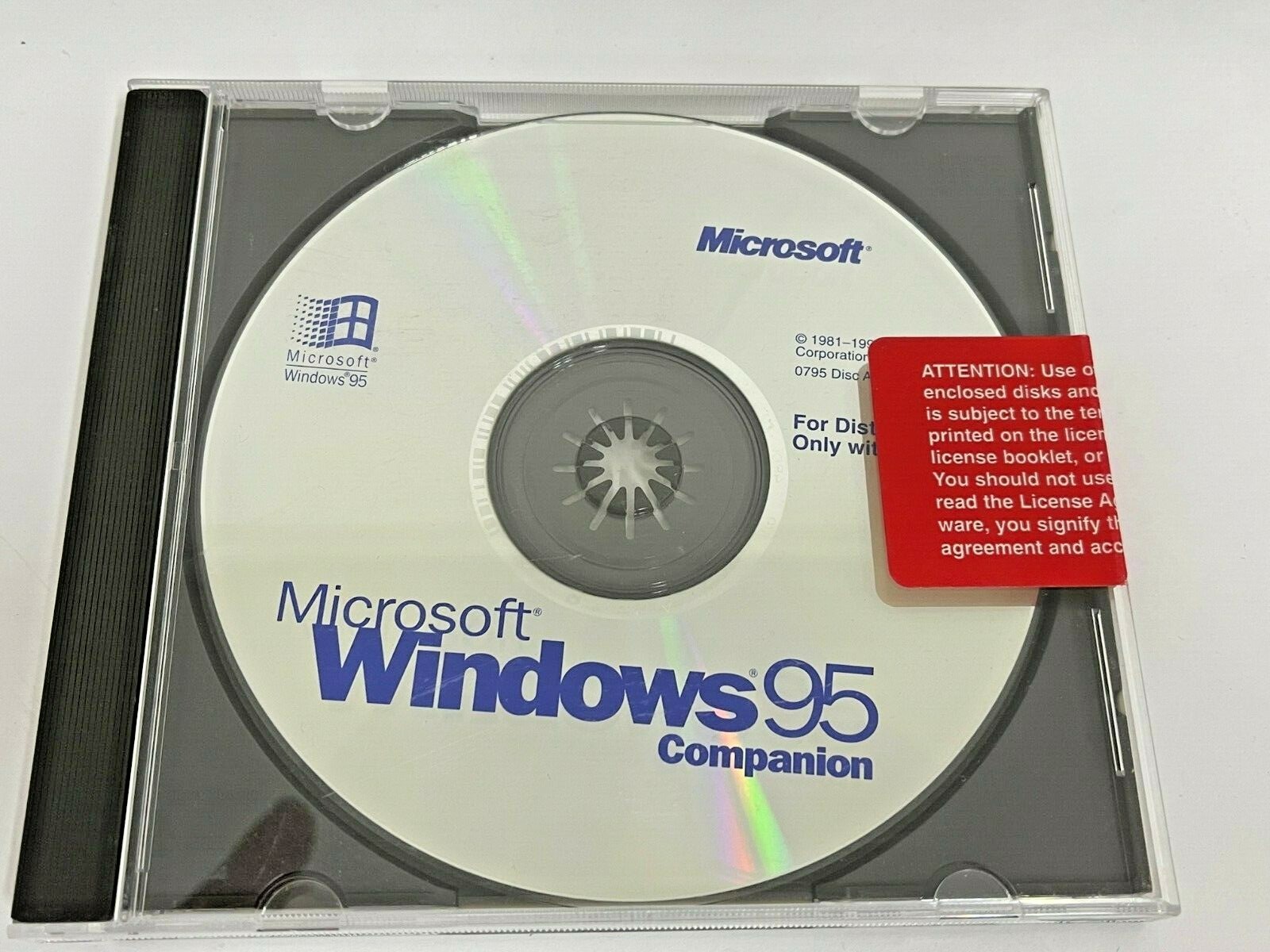 VINTAGE NEW SEALED MICROSOFT WINDOWS 95 COMPANION CD NO KEY RM4-B5