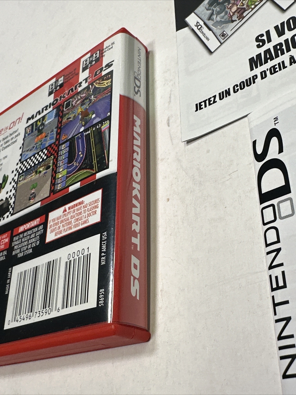 Mario Kart DS Case + Manual Only NO GAME Red Case With ALL INSERTS