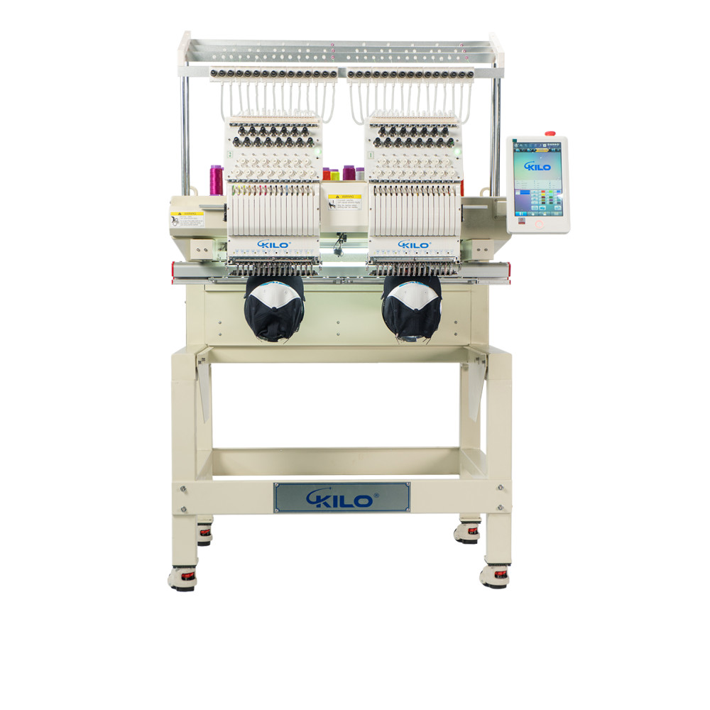 Double Head Computerized Commercial Embroidery Machine, 15 Needles 17.7x15.7 Inc