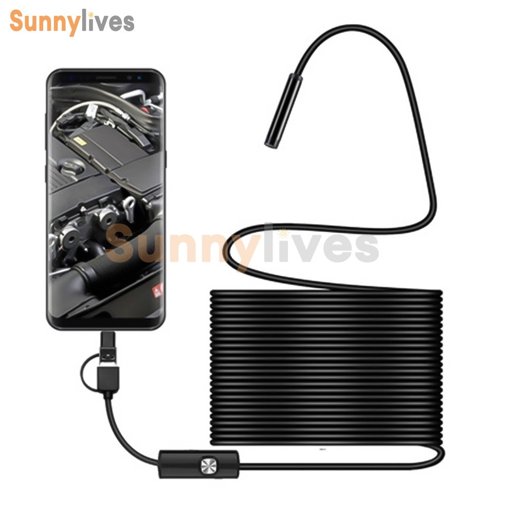 USB Type C Endoscope Borescope Snake Inspection Camera 3 in 1 for Phone Android
