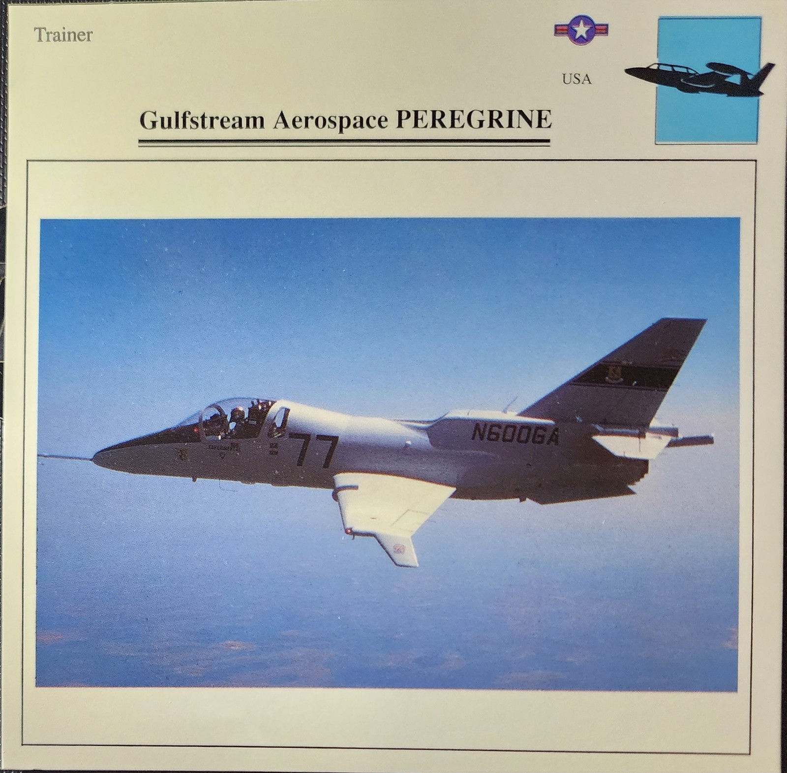 Gulfstream Peregrine Picture Original Vtg Aircraft Info Detail Collector Card