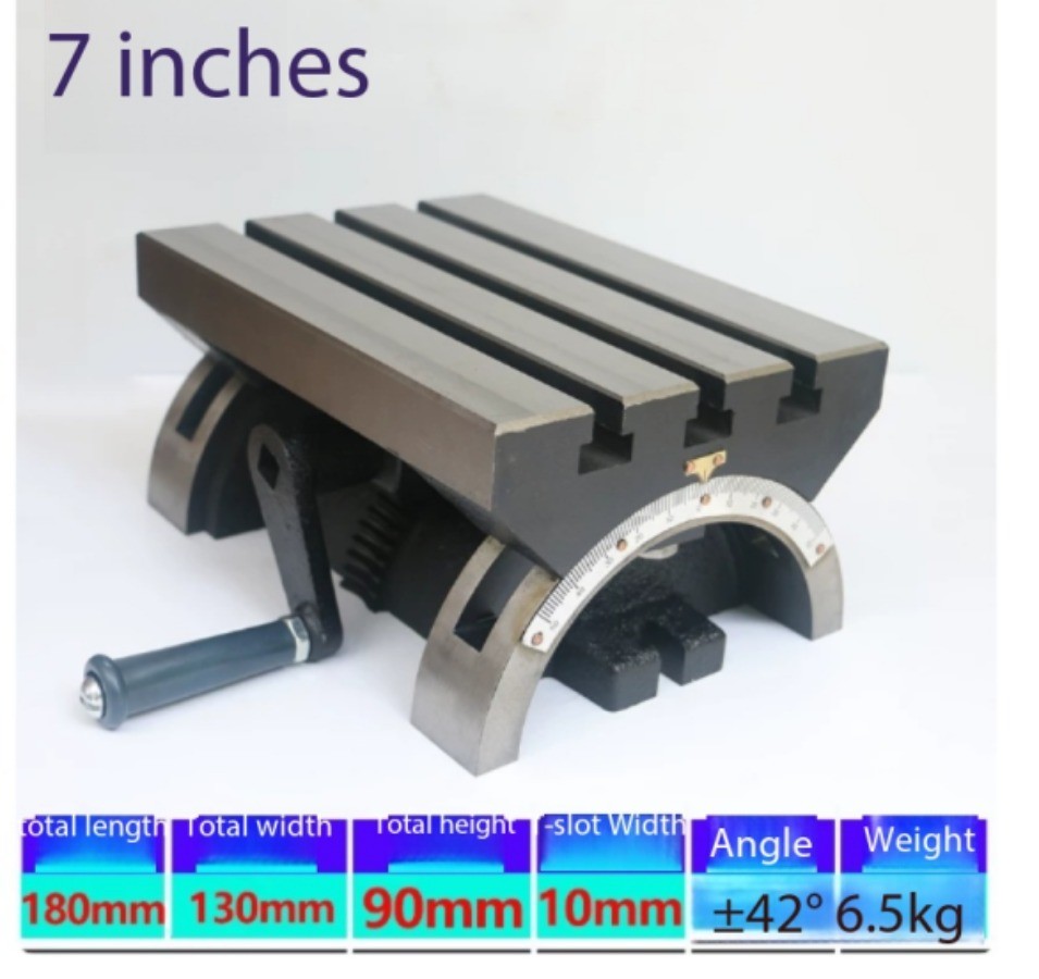 Adjustable-angle worktable; tilting worktable for milling and drilling machines