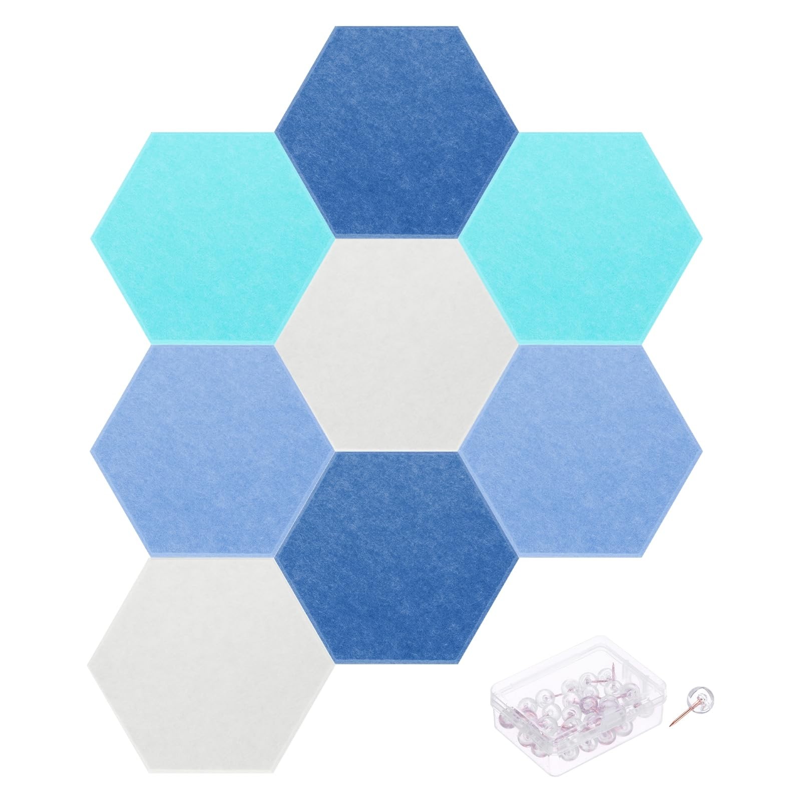 Hexagon Acoustic Panels 30x26cm B1 Fireproof Soundproof Foam Panels with 30 P...