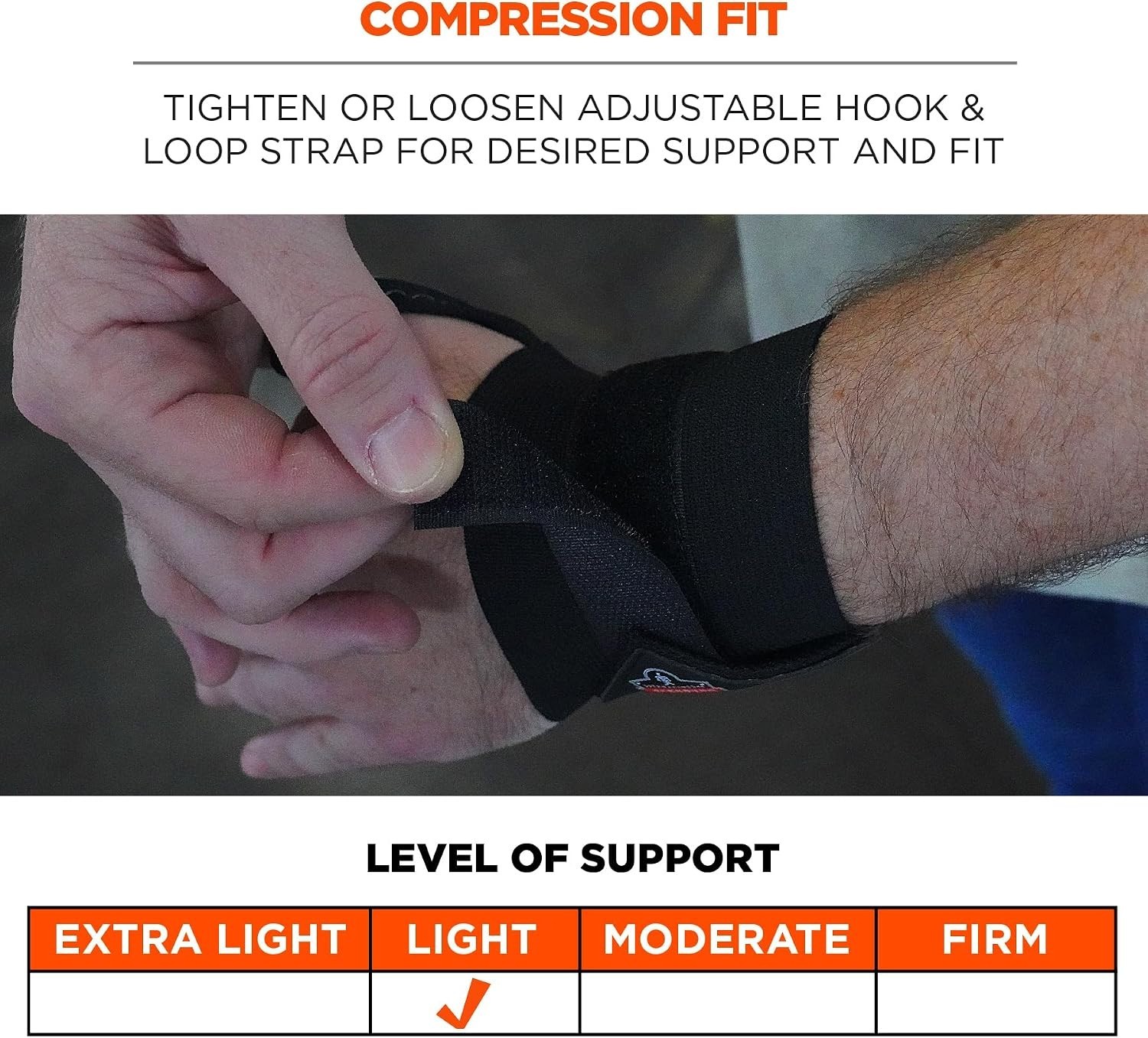 Neoprene Wrist Wrap Support - ProFlex 420 with Thumb Loop, Black, Large/X-Large