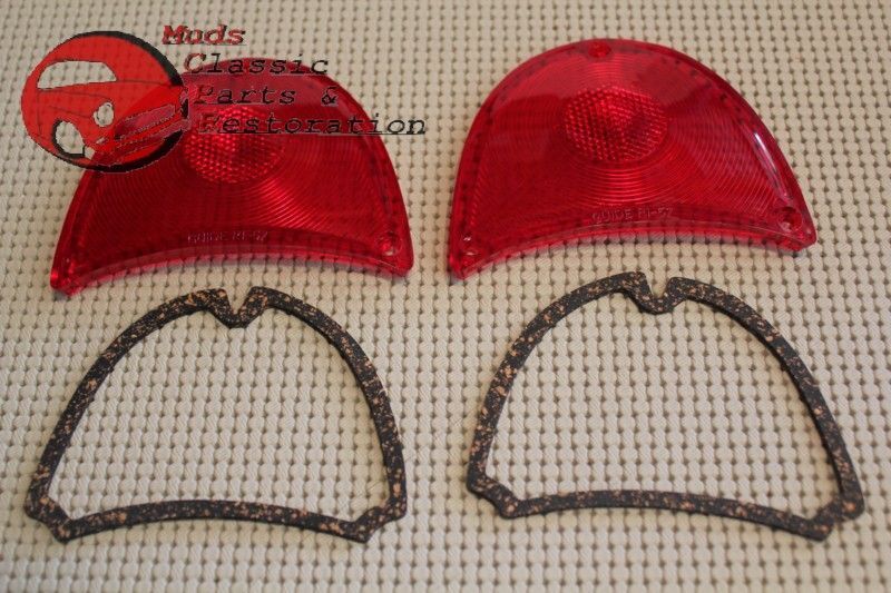 Lens 57 Chevy Bel Air 150 210 Convertible Tail Light Lenses & Gaskets Pair