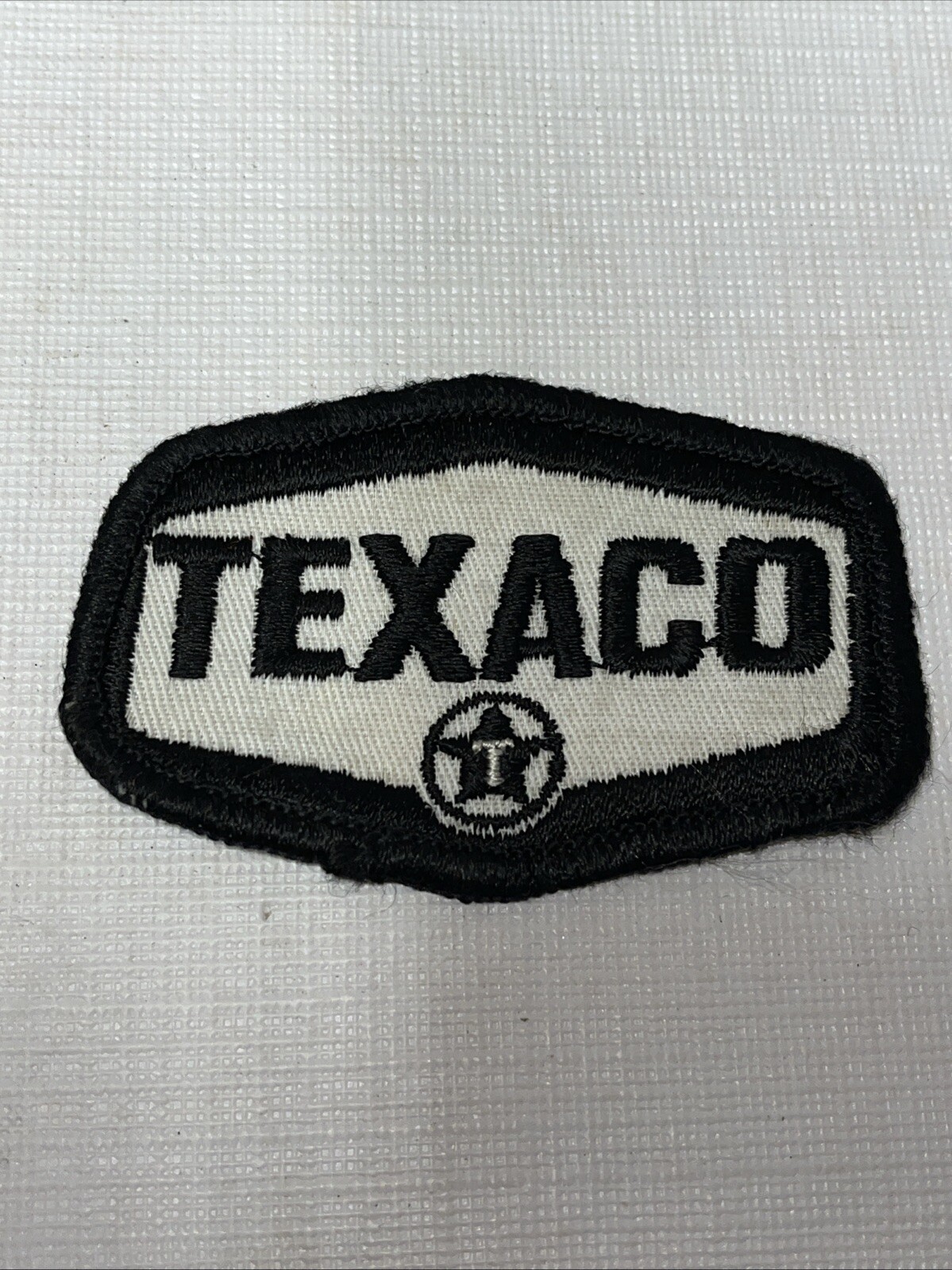 Texaco Patch Original Vintage 1980’s B&W Embroidered Advertisement Gas Oil