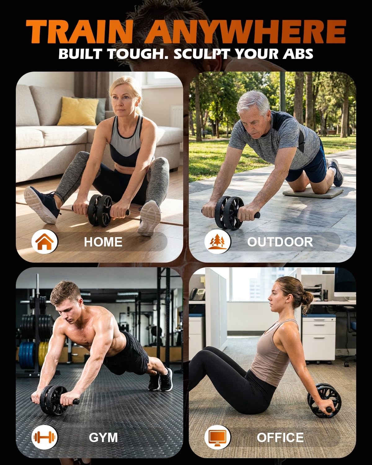 Ab Roller Wheel for Core Workout, Full Body Strength Training Equipment