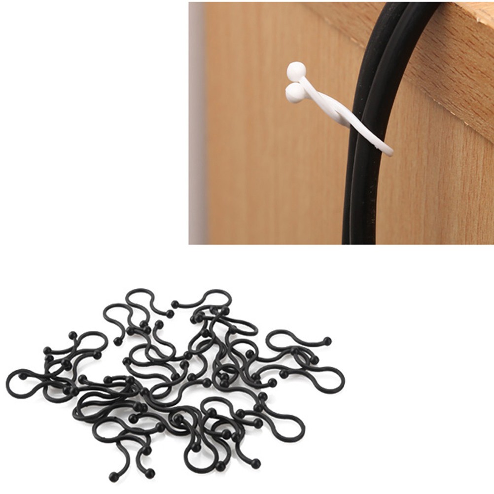 100 Pcs Desktop Fixed Data Cable Clips Organizer Wire Management Cord